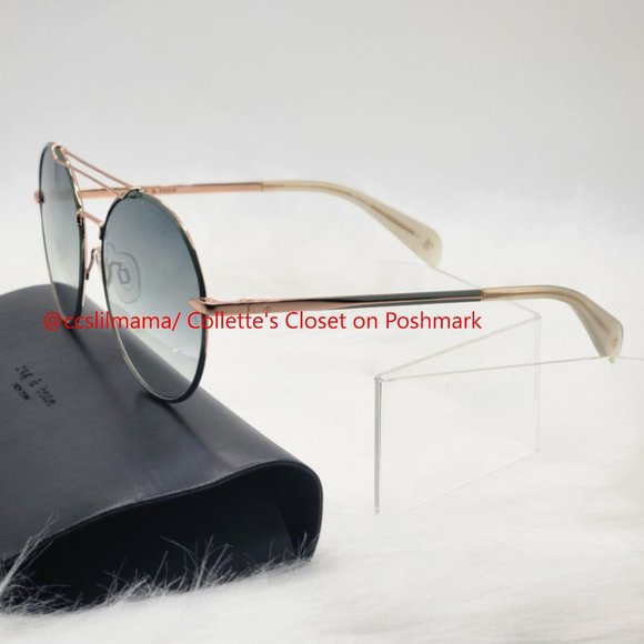 rag & bone 59 mm Round Metal Aviator Sunglasses - Picture 5 of 14